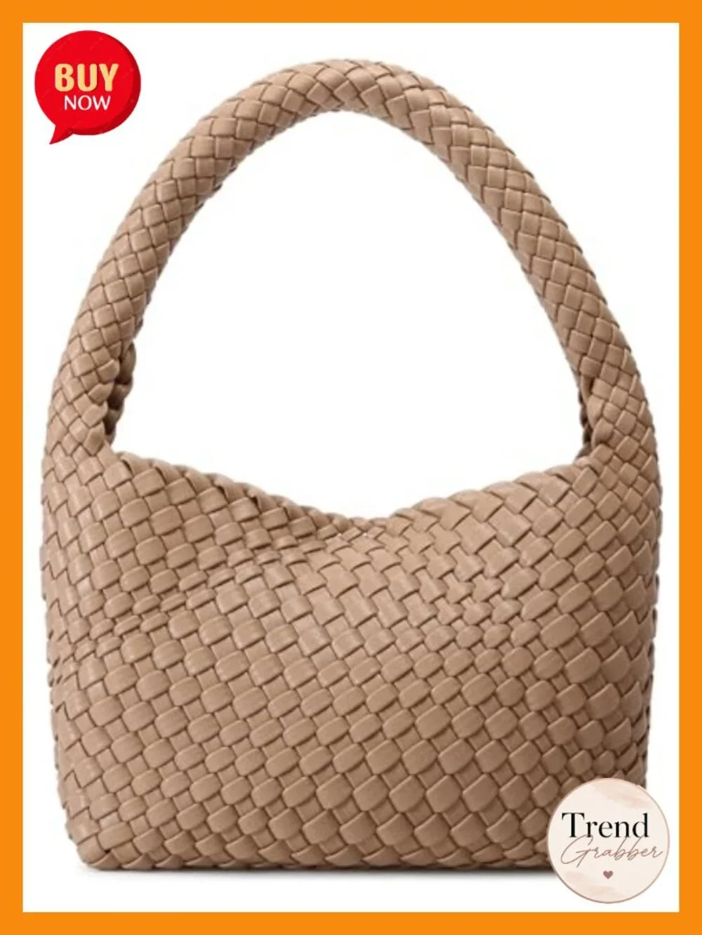 Woven Vegan Leather Hobo Shoulder Bag Mini Tote Crossbody Purse